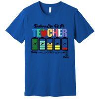 Funny Battery Life Of A Teacher Pregreat Giftk Teacher Cool Gift Premium T-Shirt