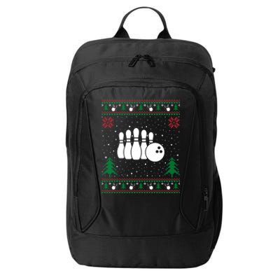 Funny Bowling Lovers Santa Hat Ugly Christmas Sweater Cute Gift City Backpack