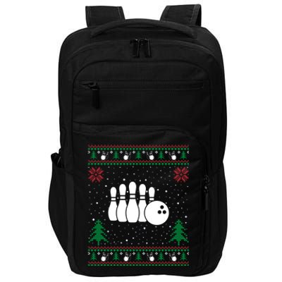 Funny Bowling Lovers Santa Hat Ugly Christmas Sweater Cute Gift Impact Tech Backpack