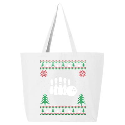 Funny Bowling Lovers Santa Hat Ugly Christmas Sweater Cute Gift 25L Jumbo Tote