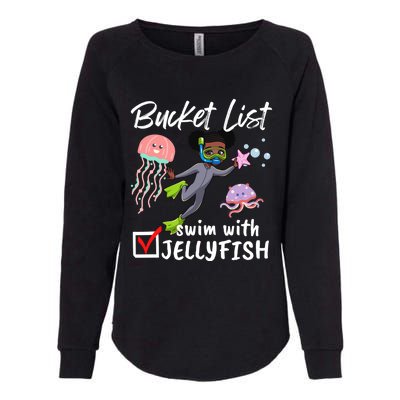 Funny Bucket List Swim With Jellyfish Lover Scuba Diver Gift Womens California Wash Sweatshirt