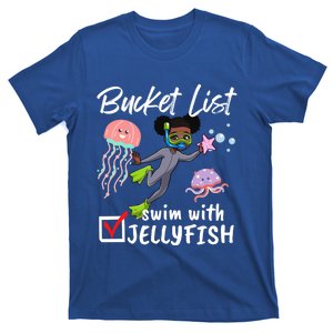 Funny Bucket List Swim With Jellyfish Lover Scuba Diver Gift T-Shirt