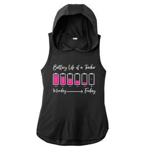 Funny Battery Life Of A Teacher Gift Back To School Funny Gift Ladies PosiCharge Tri-Blend Wicking Draft Hoodie Tank