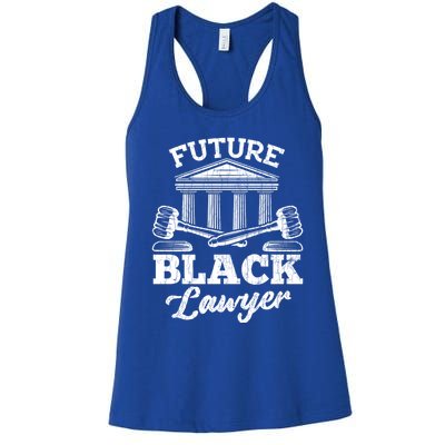 Future Black Lawyer Funny Attorney Law School Graphic Gift Women's Racerback Tank