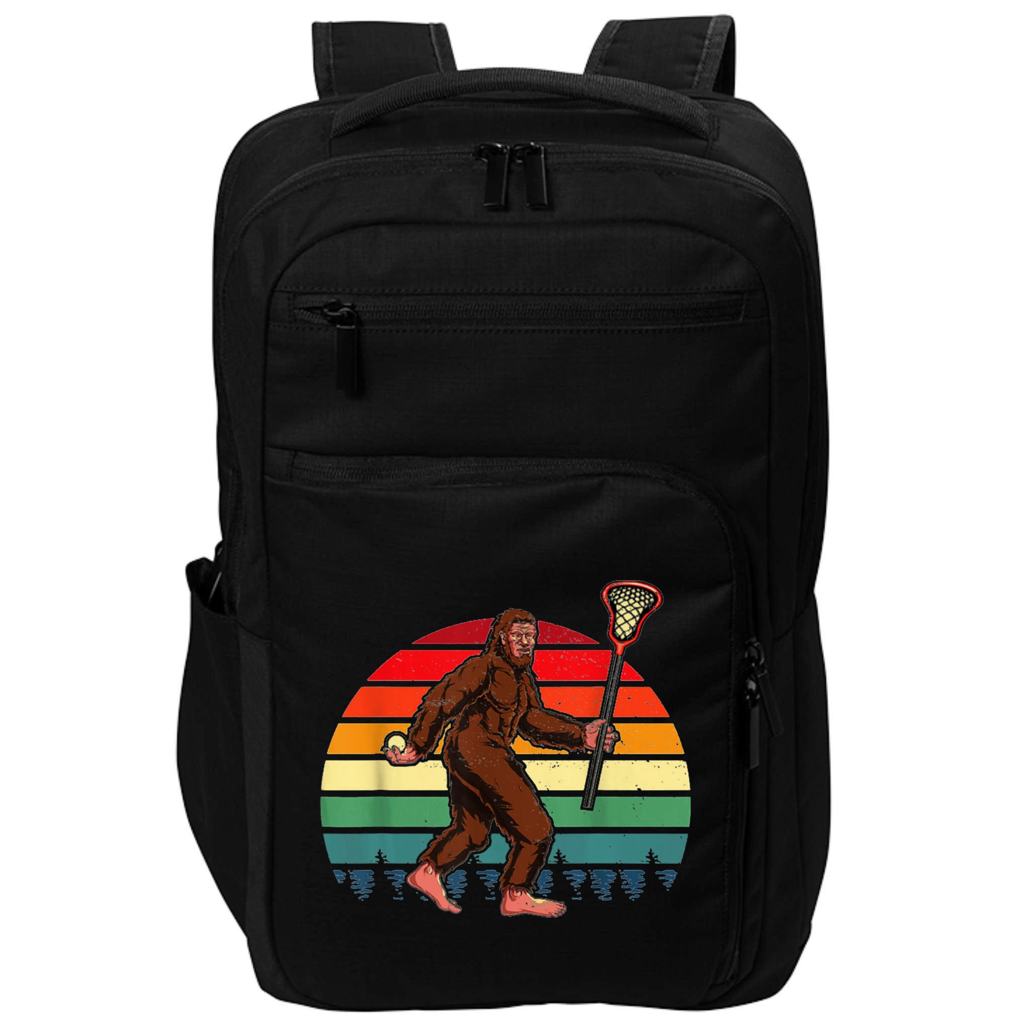 Funny Bigfoot Lacrosse Lax Sasquatch Lacrosse Team Player Impact Tech Backpack