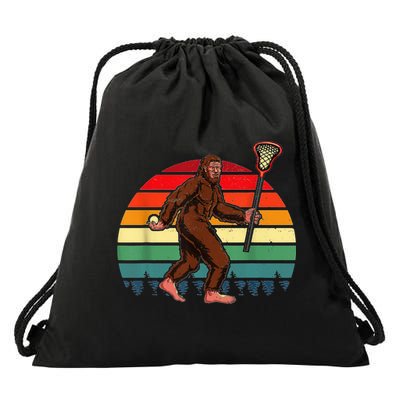 Funny Bigfoot Lacrosse Lax Sasquatch Lacrosse Team Player Drawstring Bag
