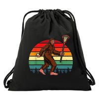 Funny Bigfoot Lacrosse Lax Sasquatch Lacrosse Team Player Drawstring Bag
