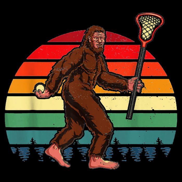 Funny Bigfoot Lacrosse Lax Sasquatch Lacrosse Team Player Drawstring Bag