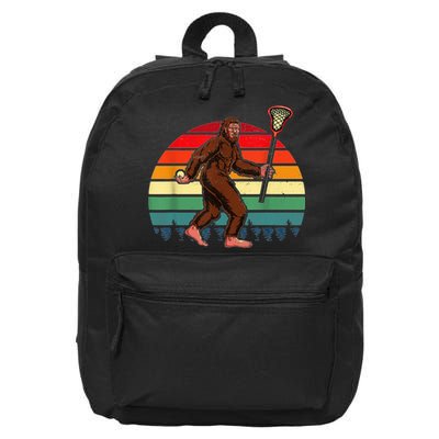 Funny Bigfoot Lacrosse Lax Sasquatch Lacrosse Team Player 16 in Basic Backpack