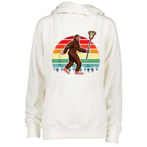 Funny Bigfoot Lacrosse Lax Sasquatch Lacrosse Team Player Womens Funnel Neck Pullover Hood