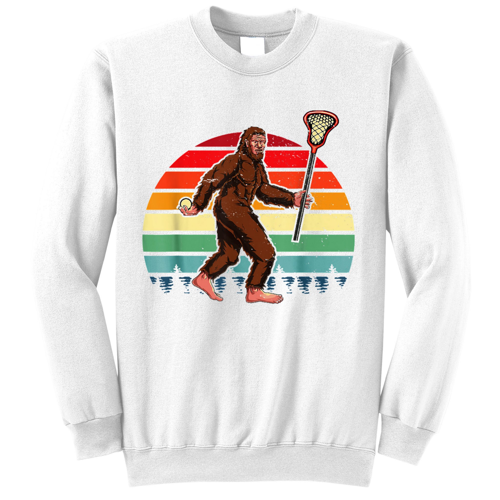 Funny Bigfoot Lacrosse Lax Sasquatch Lacrosse Team Player Sweatshirt