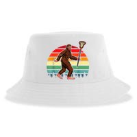 Funny Bigfoot Lacrosse Lax Sasquatch Lacrosse Team Player Sustainable Bucket Hat