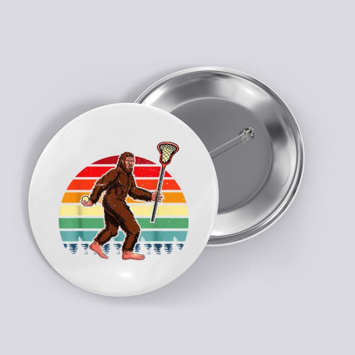 Funny Bigfoot Lacrosse Lax Sasquatch Lacrosse Team Player Button