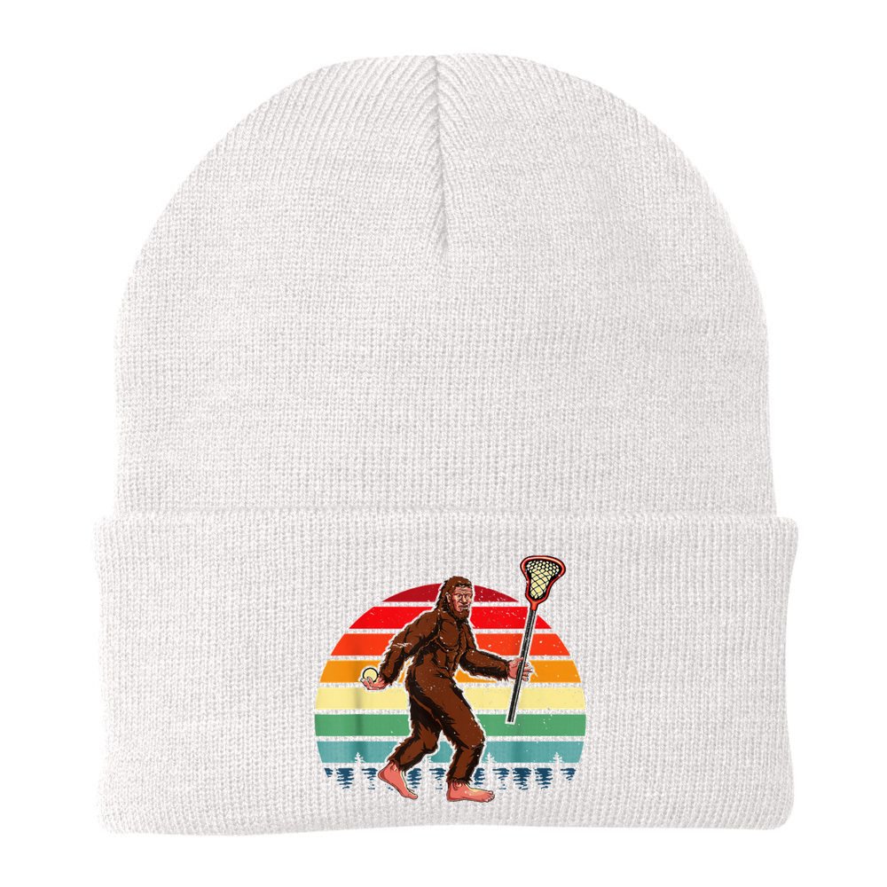Funny Bigfoot Lacrosse Lax Sasquatch Lacrosse Team Player Beanie
