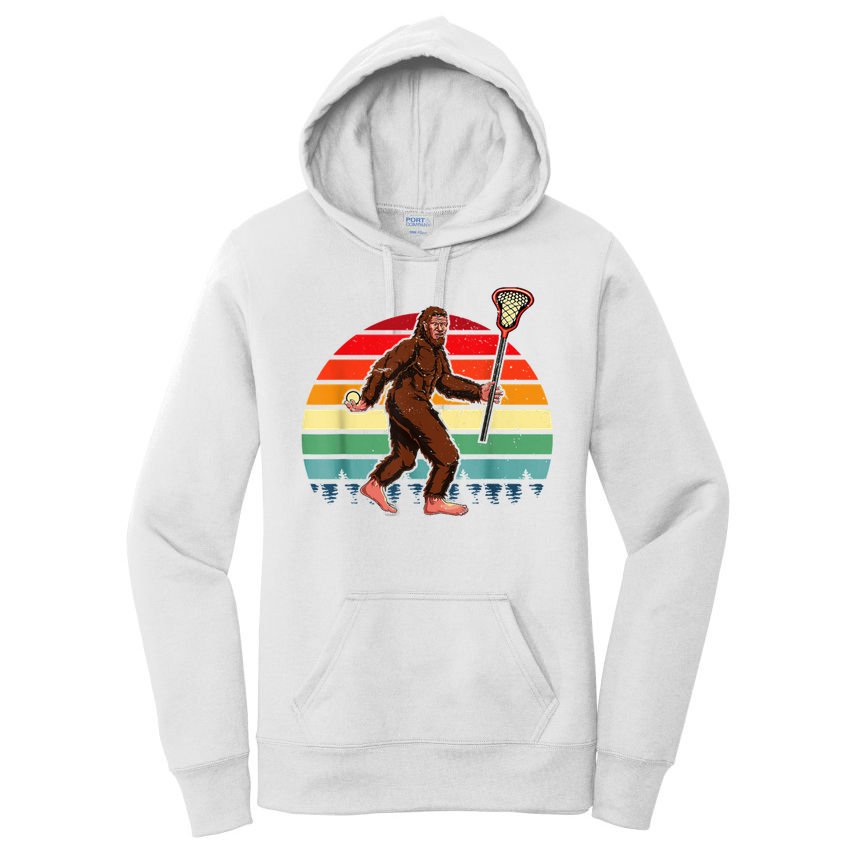 Funny Bigfoot Lacrosse Lax Sasquatch Lacrosse Team Player Women's Pullover Hoodie