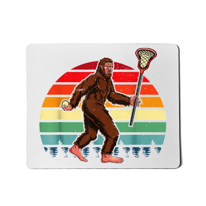 Funny Bigfoot Lacrosse Lax Sasquatch Lacrosse Team Player Mousepad