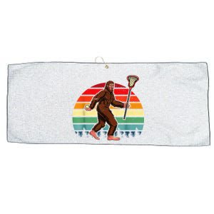 Funny Bigfoot Lacrosse Lax Sasquatch Lacrosse Team Player Large Microfiber Waffle Golf Towel