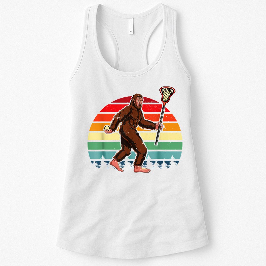 Funny Bigfoot Lacrosse Lax Sasquatch Lacrosse Team Player Womens Tank Top