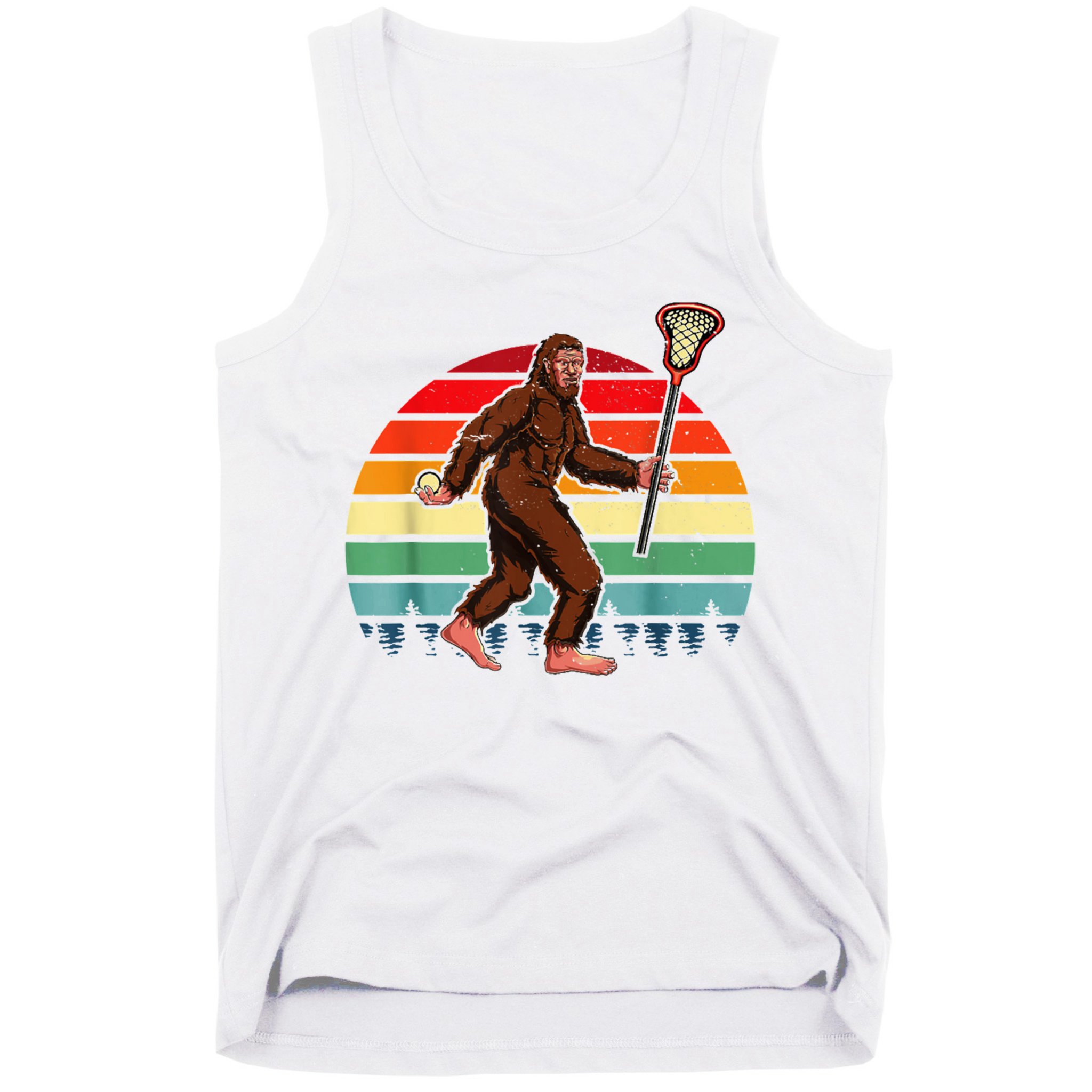 Funny Bigfoot Lacrosse Lax Sasquatch Lacrosse Team Player Tank Top