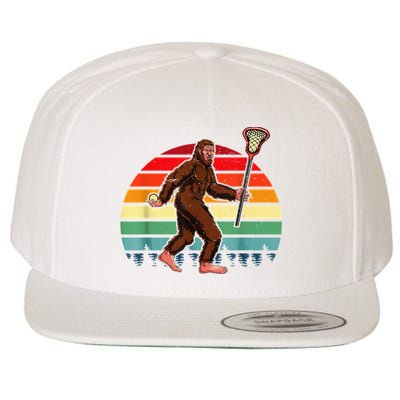 Funny Bigfoot Lacrosse Lax Sasquatch Lacrosse Team Player Wool Snapback Cap