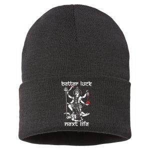 Funny Better Luck Next Life Sustainable Knit Beanie