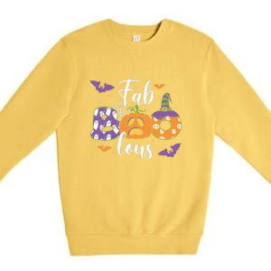 Fab Boo Lous Pumpkin Halloween Funny Pumpkin Gift Premium Crewneck Sweatshirt