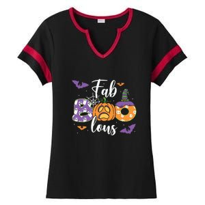 Fab Boo Lous Pumpkin Halloween Funny Pumpkin Gift Ladies Halftime Notch Neck Tee