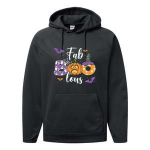 Fab Boo Lous Pumpkin Halloween Funny Pumpkin Gift Performance Fleece Hoodie