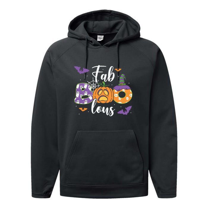 Fab Boo Lous Pumpkin Halloween Funny Pumpkin Gift Performance Fleece Hoodie