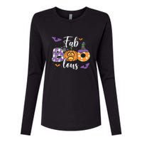 Fab Boo Lous Pumpkin Halloween Funny Pumpkin Gift Womens Cotton Relaxed Long Sleeve T-Shirt