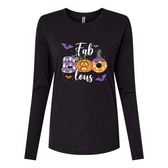 Fab Boo Lous Pumpkin Halloween Funny Pumpkin Gift Womens Cotton Relaxed Long Sleeve T-Shirt