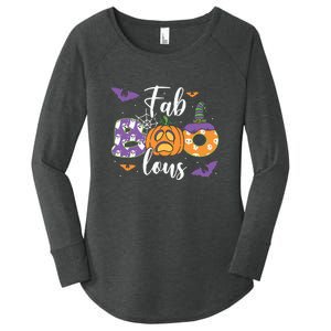 Fab Boo Lous Pumpkin Halloween Funny Pumpkin Gift Women's Perfect Tri Tunic Long Sleeve Shirt