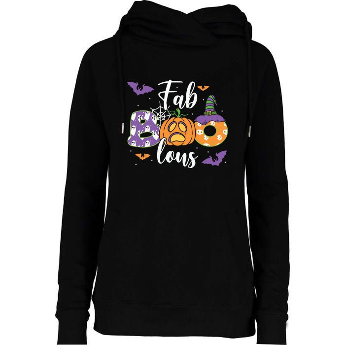 Fab Boo Lous Pumpkin Halloween Funny Pumpkin Gift Womens Funnel Neck Pullover Hood