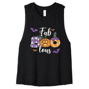 Fab Boo Lous Pumpkin Halloween Funny Pumpkin Gift Women's Racerback Cropped Tank