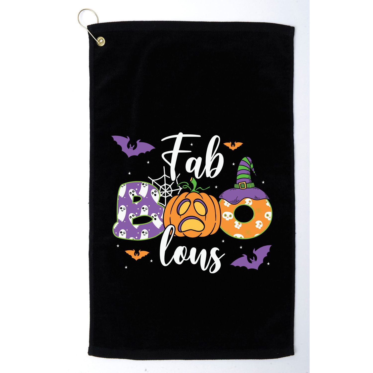 Fab Boo Lous Pumpkin Halloween Funny Pumpkin Gift Golf Towel