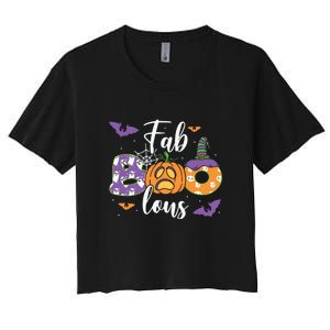 Fab Boo Lous Pumpkin Halloween Funny Pumpkin Gift Women's Crop Top Tee