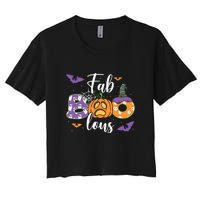 Fab Boo Lous Pumpkin Halloween Funny Pumpkin Gift Women's Crop Top Tee