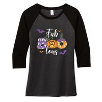 Fab Boo Lous Pumpkin Halloween Funny Pumpkin Gift Women's Tri-Blend 3/4-Sleeve Raglan Shirt