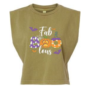 Fab Boo Lous Pumpkin Halloween Funny Pumpkin Gift Garment-Dyed Women's Muscle Tee