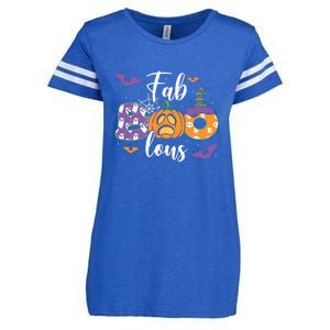 Fab Boo Lous Pumpkin Halloween Funny Pumpkin Gift Enza Ladies Jersey Football T-Shirt