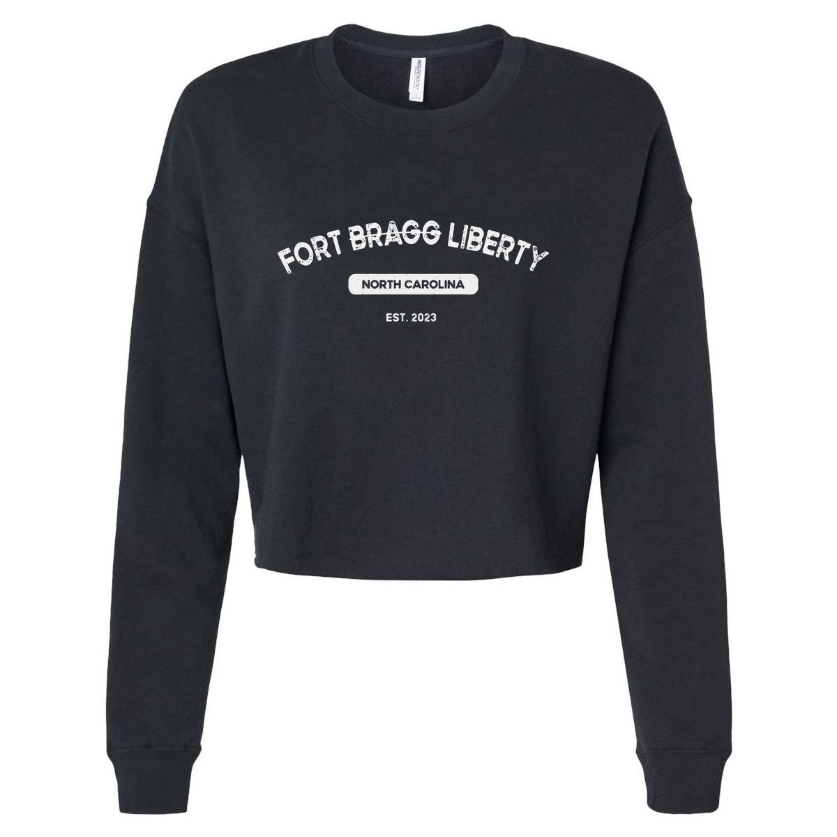 Fort Bragg Liberty North Carolina Vintage Design Cropped Pullover Crew