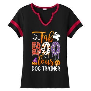 Fab Boo Lous Dog Trainer Ghost Pumpkin Halloween Dog Trainer Cute Gift Ladies Halftime Notch Neck Tee