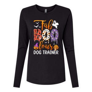 Fab Boo Lous Dog Trainer Ghost Pumpkin Halloween Dog Trainer Cute Gift Womens Cotton Relaxed Long Sleeve T-Shirt