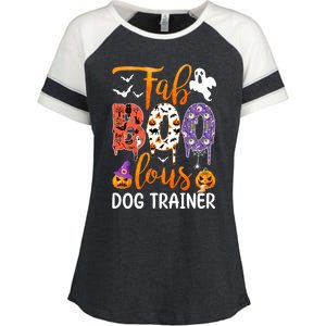 Fab Boo Lous Dog Trainer Ghost Pumpkin Halloween Dog Trainer Cute Gift Enza Ladies Jersey Colorblock Tee