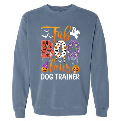 Fab Boo Lous Dog Trainer Ghost Pumpkin Halloween Dog Trainer Cute Gift Garment-Dyed Sweatshirt