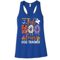 Fab Boo Lous Dog Trainer Ghost Pumpkin Halloween Dog Trainer Cute Gift Women's Racerback Tank