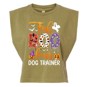 Fab Boo Lous Dog Trainer Ghost Pumpkin Halloween Dog Trainer Cute Gift Garment-Dyed Women's Muscle Tee