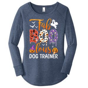 Fab Boo Lous Dog Trainer Ghost Pumpkin Halloween Dog Trainer Cute Gift Women's Perfect Tri Tunic Long Sleeve Shirt