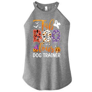 Fab Boo Lous Dog Trainer Ghost Pumpkin Halloween Dog Trainer Cute Gift Women's Perfect Tri Rocker Tank