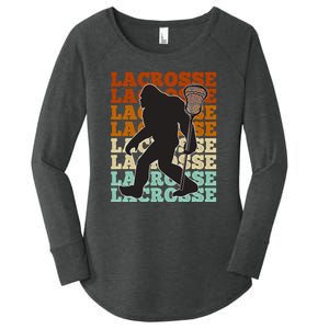 Funny Bigfoot Lacrosse Lax Sasquatch Lacrosse Team Player Women's Perfect Tri Tunic Long Sleeve Shirt